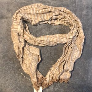 Tan fringed scarf